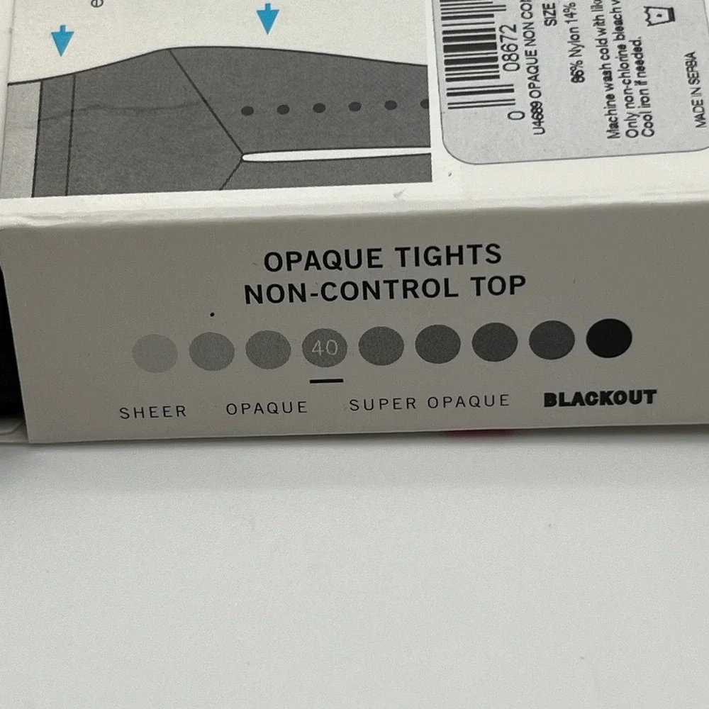 HUE Tights Womens Size 5 Black Opaque Non-Control Top U4689 Perfit Technology